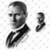 RFHLM108 Ozel Seri - Reflektif Cizgi Calismali Ataturk Etiketi - Orta Boy-Kucuk Boy Set