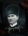 RFHLM109 Ozel Seri - Reflektif Cizgi Calismali Gazi Mustafa Kemal Etiketi - Orta Boy-Kucuk Boy Set