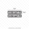 RFHLM134 Reflektif Durdurulamaz (Unstoppable) Yazili Etiket 2'li Set