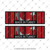 RFHLM146 Reflektif Made In Turkey Yazili Barkod Etiketi 2 li Set