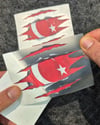 RFHLM66 İkili Set Reflektif Ici Gozuken Yirtik Metal Desenli Ay Yildiz Etiketi