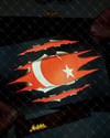 RFHLM66 Reflektif Ici Gozuken Yirtik Metal Desenli Ay Yildiz Etiketi
