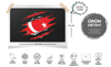 RFHLM66 Reflektif Ici Gozuken Yirtik Metal Desenli Ay Yildiz Etiketi