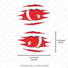RFHLM66 Simetrik İkili Set Reflektif Ici Gozuken Yirtik Metal Desenli Ay Yildiz Etiketi