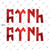 RFHLM69 Reflektif Gokturkce Turk Yazisi - 2'li Set - Kan Kirmizi