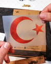RFHLM77 Reflektif Ay Yildiz Etiketi - Kan Kirmizi