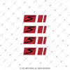 RFHLM83 Vespa Jant Sticker Seti - 4 ad Jant Uzeri Kirmizi Renk