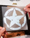 RFHLM89 Buyuk Boy - Reflektif Eskitilmis Desenli Asker Yildizi