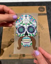SKL11 Biyikli Sugar Skull Kurukafa Etiketi