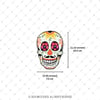 SKL30 Meksikan Biyikli Sugar Skull Kurukafa Etiketi