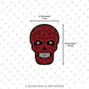 SKL58 Kirmizi Sugar Skull Etiketi