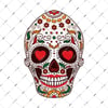 SKL7 Kalp Gozlu Sugar Skull Kurukafa Etiketi