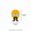 SKL9 Biyikli Sugar Skull Kurukafa Etiketi