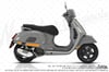 STS5 Mat Turuncu Siyah Vespa GTS250 GTS300 Yan Cita Sticker Seti