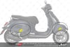 STS68 Reflektif Vespa GTS Super Tech Uyumlu Yan Çita Seti