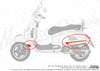 STS69 Vespa Uyumlu Retro Yan Çıta Sticker Seti Renk Seçenekli