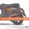 STS70 Vespa Uyumlu Yan Gövde Sticker Seti Renk Secenekli