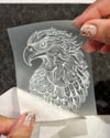 TWT1 Beyaz Çizgi Çalışma Kartal Etiketi Şeffaf Sticker
