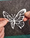 TWT13 Beyaz Çizgi Çalışma Kelebek Etiketi Şeffaf Sticker