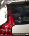 TWT13 Beyaz Çizgi Çalışma Kelebek Etiketi Şeffaf Sticker