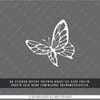 TWT13 Beyaz Çizgi Çalışma Kelebek Etiketi Şeffaf Sticker