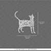 TWT14 Beyaz Motif Çalışma Kedi Etiketi Şeffaf Sticker