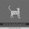 TWT14 Beyaz Motif Çalışma Kedi Etiketi Şeffaf Sticker