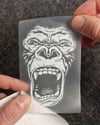 TWT18 Beyaz Çizgi Çalışma Goril Etiketi Şeffaf Sticker