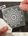 TWT28 Beyaz Mandala Yıldızı Etiketi Şeffaf Sticker