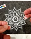 TWT28 Beyaz Mandala Yıldızı Etiketi Şeffaf Sticker