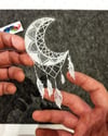 TWT30 Ay Desenli Dream Catcher Etiketi Şeffaf Sticker