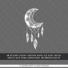 TWT30 Ay Desenli Dream Catcher Etiketi Şeffaf Sticker