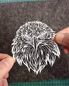 TWT4 Beyaz Çizgi Çalışma Kartal Kafası Etiketi Şeffaf Sticker
