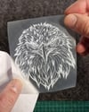TWT4 Beyaz Çizgi Çalışma Kartal Kafası Etiketi Şeffaf Sticker