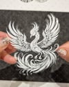 TWT7 Beyaz Çizgi Çalışma Anka Kuşu Etiketi Şeffaf Sticker