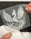 TWT7 Beyaz Çizgi Çalışma Anka Kuşu Etiketi Şeffaf Sticker