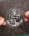 TWT9 Beyaz Eskiz Çalışma Deniz Yaşamı Yazılı Etiket Şeffaf Sticker