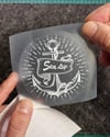 TWT9 Beyaz Eskiz Çalışma Deniz Yaşamı Yazılı Etiket Şeffaf Sticker