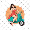 VSP36 Scooterli Pinup Kizi Etiketi