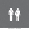 WC1 Bay Bayan Tuvalet Simgesi Etiketi