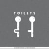 WC10 Detayli Kesim Unisex Tuvalet Simgesi Etiketi