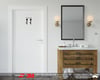 WC10 Detayli Kesim Unisex Tuvalet Simgesi Etiketi