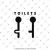WC10 Detayli Kesim Unisex Tuvalet Simgesi Etiketi