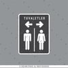 WC21 Tuvaletler Yazili WC Simgesi Etiketi