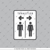 WC21 Tuvaletler Yazili WC Simgesi Etiketi
