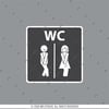 WC22 Unisex Tuvalet Simgesi Etiketi