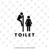 WC28 Detayli Kesim Unisex Tuvalet Simgesi Etiketi