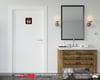 WC36 Kirmizi Neon Efektli Unisex Tuvalet Simgesi Etiketi