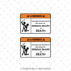 WRN1 Motoruma Dokunma Etiketi (Ingilizce) 2li Set