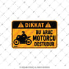 WRN47 Bu Arac Motorcu Dostudur Etiketi - Turuncu